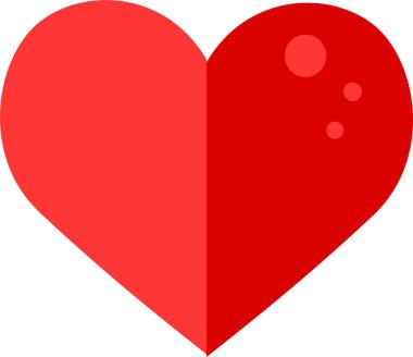 Kırmızı kalp simgesi, vektör çizim