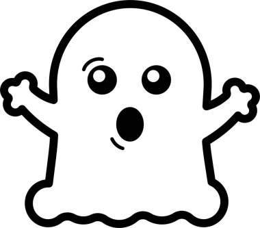 hayalet taslak biçimi basit düz illüstrasyon