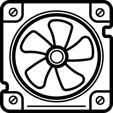 Basit hayran simgesi, vektör illüstrasyonu