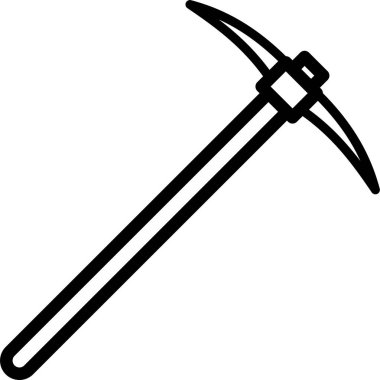 Uzun saplı siyah ana hatlı kazma aracı