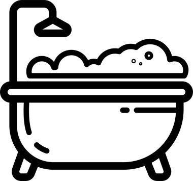 Duş başlığının altında küveti dolduran kabarcıklar