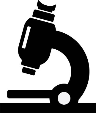 Beyaz arkaplana karşı siyah mikroskop silueti