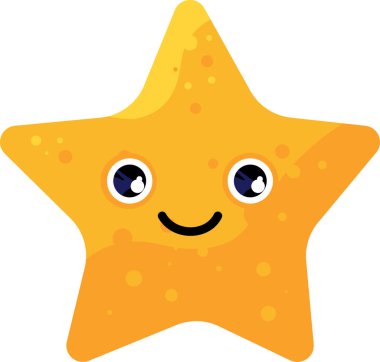Sevimli çizgi film yıldızı simgesinin vektör çizimi