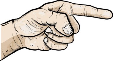 Parmak vektörü illüstrasyon tasarımını gösteren el.