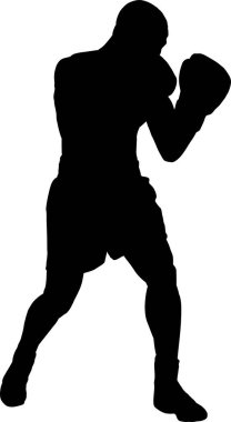 Bir boksörün vektör silueti.