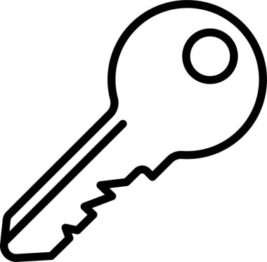 Beyaz arkaplanda eski anahtar simgesi vektör çizimi 