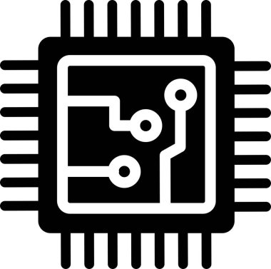 çip devre kartı simgesi - taslak biçimi