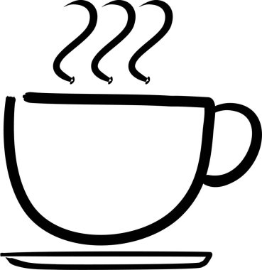 Bir fincan sıcak kahve, yararlı modern vektör simgesi