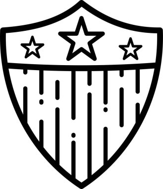 Beyaz arkaplanda renkli kalkan simgesi izole edildi 