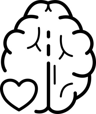 Beyin zihin simgesi, vektör illüstrasyonu