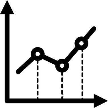 Beyaz arka plan üzerinde izole büyüme grafik vektör simgesi