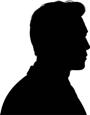 genç adamın profil görünümü, web simgesi basit illüstrasyon