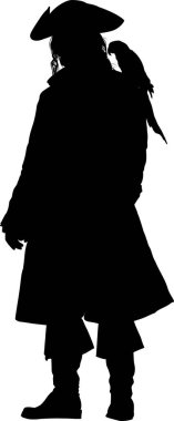 Siyah korsan silueti, vektör silueti 