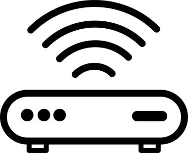 Kablosuz yönlendirici simgesi, vektör illüstrasyonu beyaz arkaplanda izole edildi 