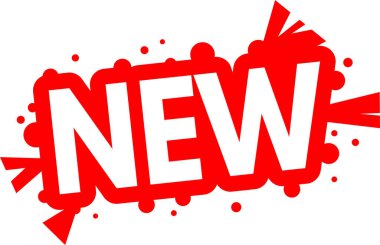 yeni kırmızı etiket, vektör illüstrasyonu