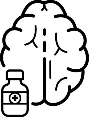 İnsan beyin simgesinin vektör illüstrasyonu 