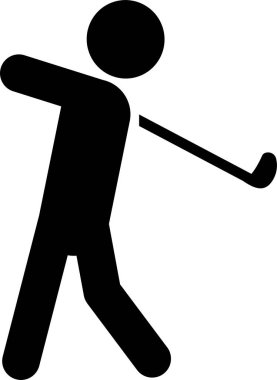 Golf oyuncusu silueti, vektör illüstrasyonu