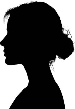 Güzel saçlı bir kadının silueti.
