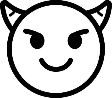 Şeytan. Beyaz Arkaplan Üzerine Web Simgesi Basit İllüstrasyonu 