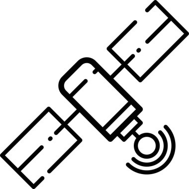 uydu simgesi, ağ için basit doğrusal resim