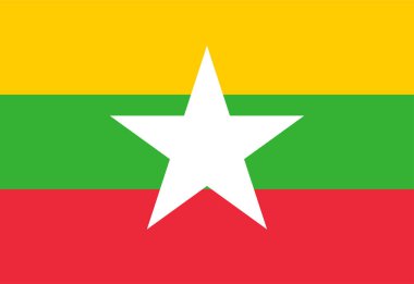 Beyaz arkaplanda izole edilmiş ülke bayrağının vektör illüstrasyonu