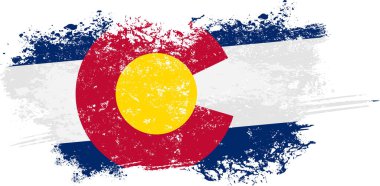 Grunge fırçalı Colorado bayrağı. vektör illüstrasyonu