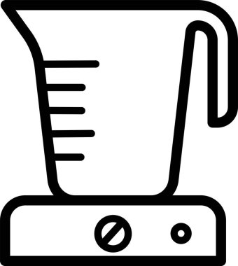 Ölçüm çizgileri olan basit elektrik karıştırıcı simgesi