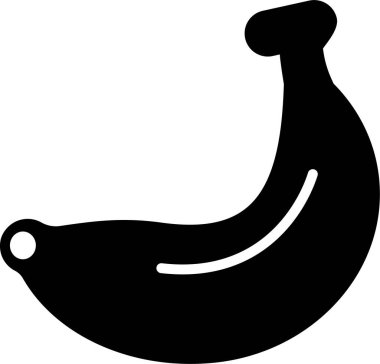 Kavisli şekilli siyah muz silueti