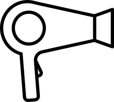 Saç kurutma makinesi, web simgesi basit illüstrasyon