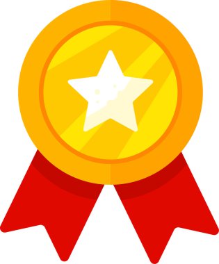 düz madalya ödülü vektör illüstrasyonu