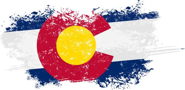 Grunge fırçalı Colorado bayrağı. vektör illüstrasyonu