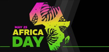 Afrika Günü afişinin vektör illüstrasyonu, 25 Mayıs