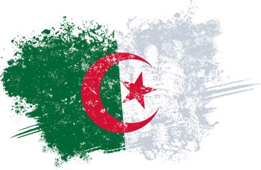 Cezayir bayrağı taşıyan grunge bayrağı