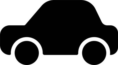 Otomobil İşareti, Ulaşım Simgesi, Beyaz Arkaplanda Vektör İllüstrasyonu 