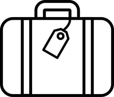 Bavul seyahat valizi, modern düz vektör simgesi