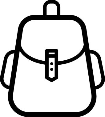sırt çantası okul simgesi vektör çizimi