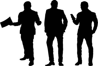 Beyaz arka planda iş adamları. vektör illüstrasyonu.