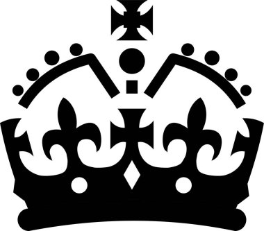 Kraliyet Taç Simgesi, Beyaz Arkaplanda Vektör Resimleri 