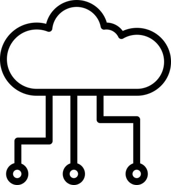 ağ bulut veri simgesi ana hat biçiminde