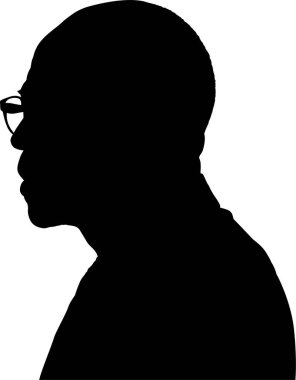 Beyaz arka planda bir adamın silüeti..