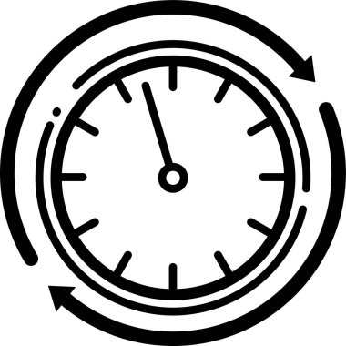 Kronometre simgesi, ana hatlı vektör çizimi