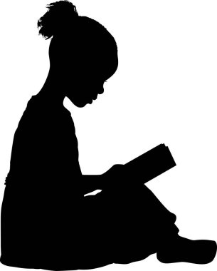 Beyaz arka planda izole edilmiş siyah kız silueti, vektör silueti 