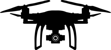 Dron simgesi, basit biçim, vektör illüstrasyonu