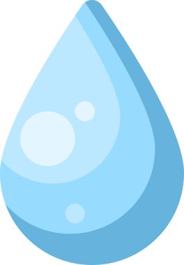 Parlak gölgeli büyük mavi su damlası