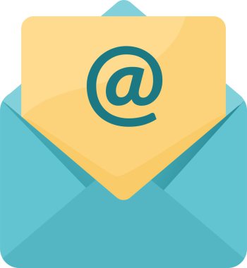 düz e- posta zarfı vektör illüstrasyonu