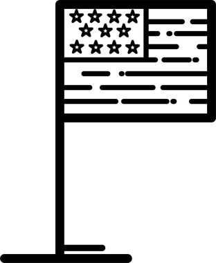 ABD bayrak simgesi, vektör illüstrasyonu