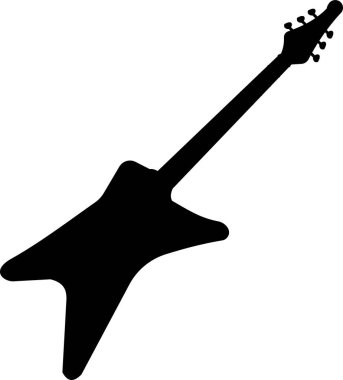Beyaz arkaplanda modern gitar simgesi, vektör illüstrasyonu 