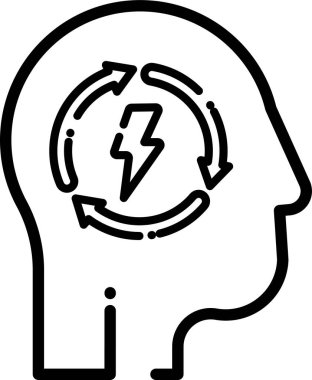 elektrik ışığı enerji simgesi tasarımı ana hat biçiminde