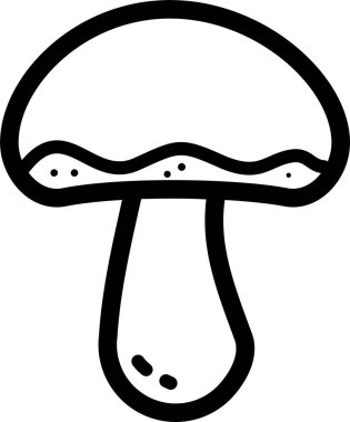 Beyaz üzerine çizilmiş basit siyah mantar ana hatları