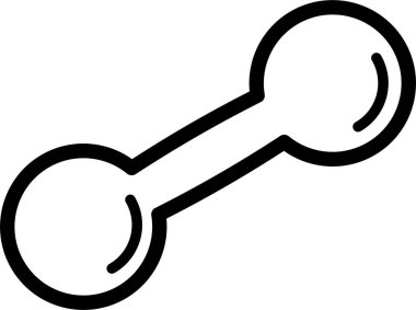 Basit siyah dış hat dambıl simgesi izole edildi